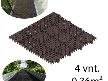 Terasų plytelės, 4vnt. (RUDA)
