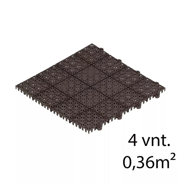 Patio tiles, 4 pieces (BROWN)