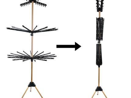 Trijų aukštų vertikali drabužių džiovyklė