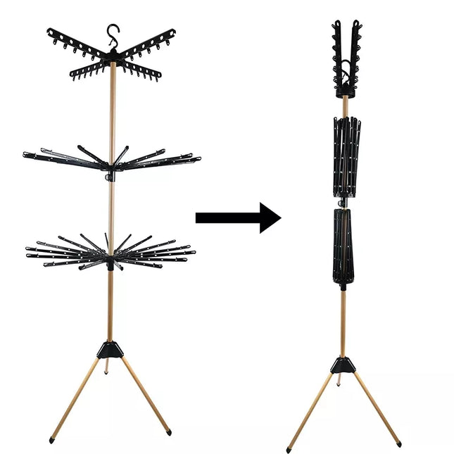 Trijų aukštų vertikali drabužių džiovyklė