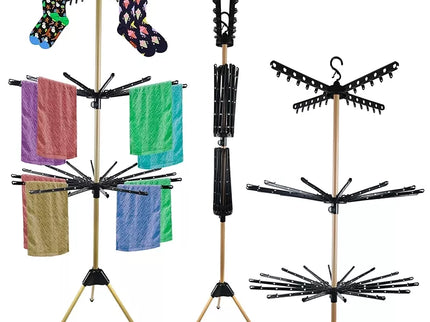 Trijų aukštų vertikali drabužių džiovyklė