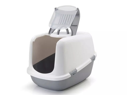 Nestor Jumbo Enclosed Cat Litter Box, Blue, 66.5x48.5x46.5 cm