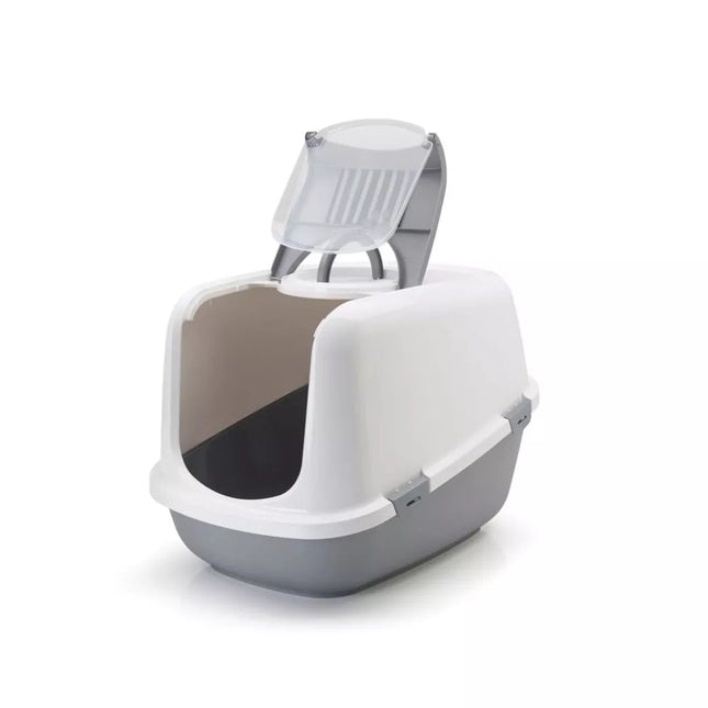 Nestor Jumbo Enclosed Cat Litter Box, Blue, 66.5x48.5x46.5 cm