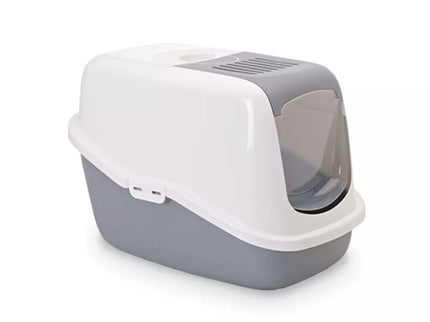 Closed cat litter box Nestor gray 56x39x38.5 cm