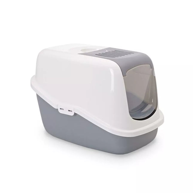 Closed cat litter box Nestor gray 56x39x38.5 cm