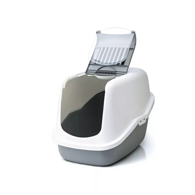 Closed cat litter box Nestor gray 56x39x38.5 cm