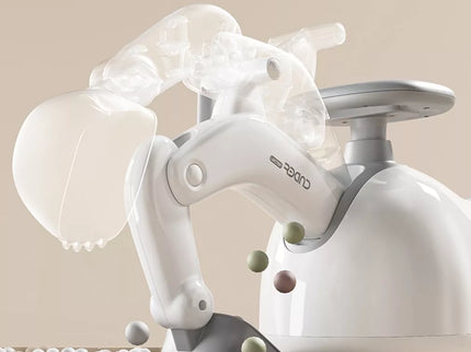 Vaikiškas paspiriamas ekskavatorius–važinėjimo mašinėlė su kaušu