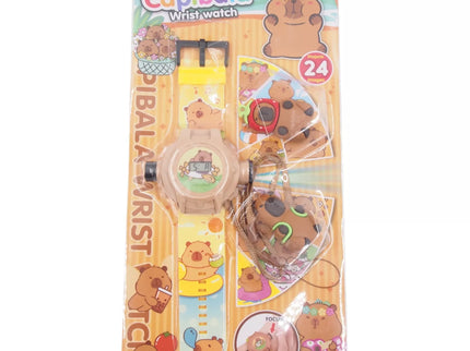 Vaikiškas laikrodis su projekcija „Capibala“ + pakabukai