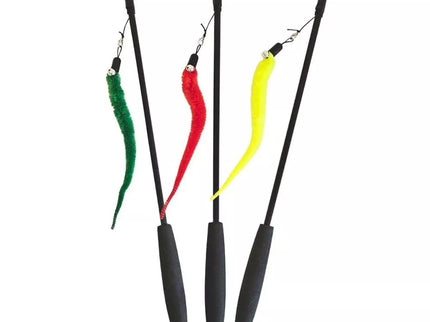 Cat Fishing Rod Toy with Plush Worm, 41+45 cm