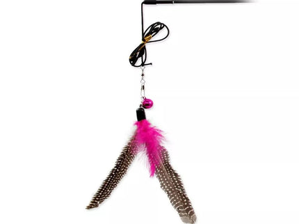 Cat Toy Fishing Rod with Feathers and Ball, 19+46 cm