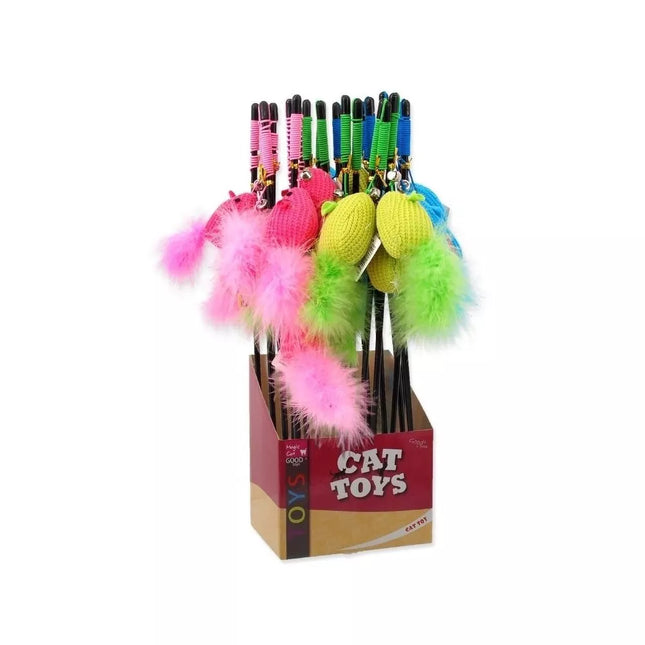 Plush Feather Mouse Cat Toy Magic Cat