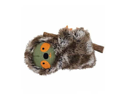 Žaislas katėms pliušinis tinginys su katžole, 13 cm