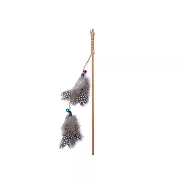 Cat Fishing Rod Toy with Feathers