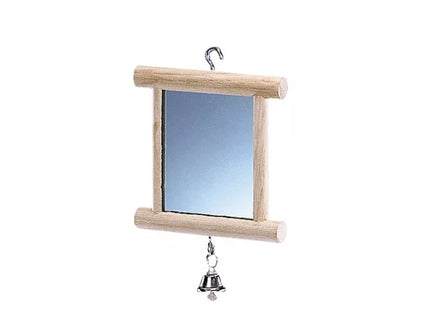 Bird Toy Mirror with Bell, 10x10 cm