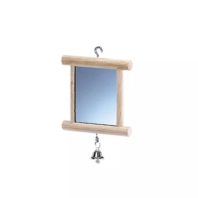 Bird Toy Mirror with Bell, 10x10 cm