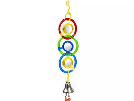 Bird Toy Rings with Mirrors and Bell, 24.5 cm