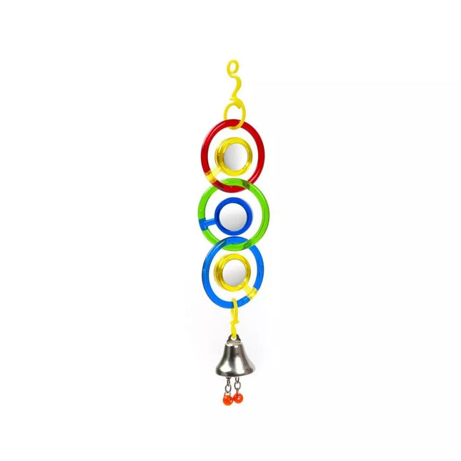 Bird Toy Rings with Mirrors and Bell, 24.5 cm