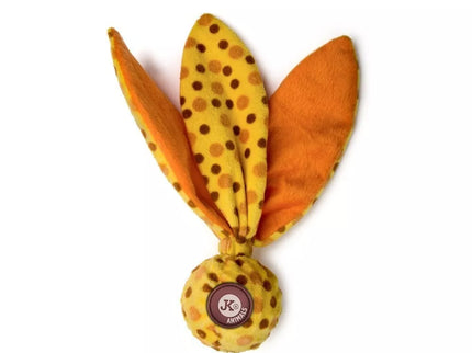 Dog toy ball with plush "ears", orange, 25 cm