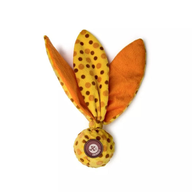 Dog toy ball with plush "ears", orange, 25 cm