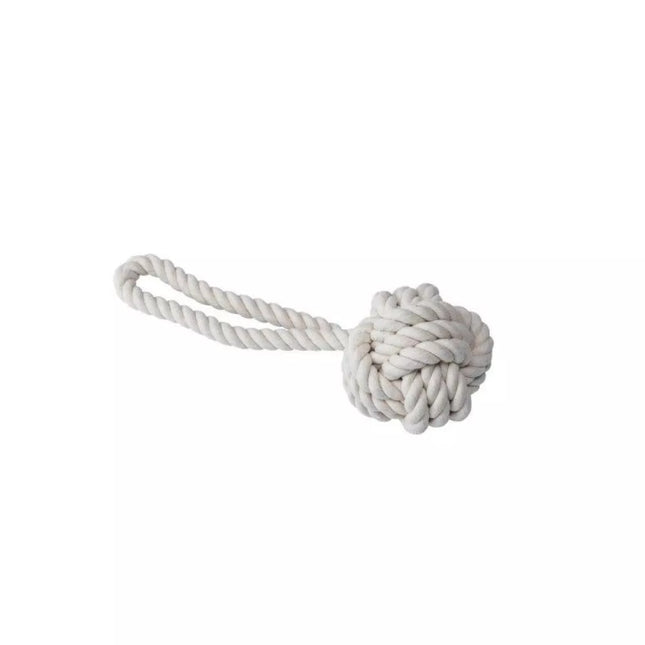 Natural Rope Dog Toy, Ball with Loop, L, 30cm