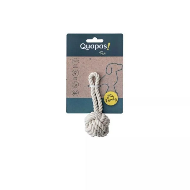 Natural Rope Dog Toy, Ball with Loop, M, 15 cm