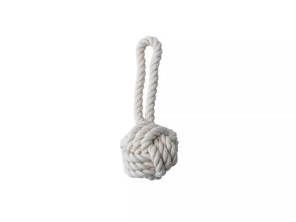 Natural Rope Dog Toy, Ball with Loop, M, 15 cm