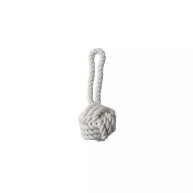 Natural Rope Dog Toy, Ball with Loop, M, 15 cm