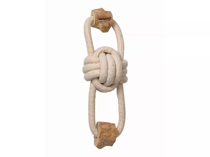 Natural Rope Dog Toy, Knot with Coffee Wood Rings, 30x10 cm