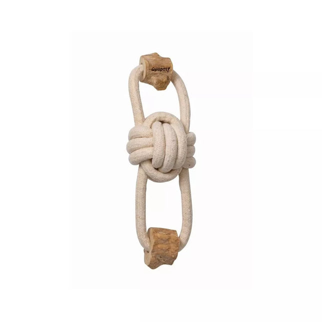 Natural Rope Dog Toy, Knot with Coffee Wood Rings, 30x10 cm