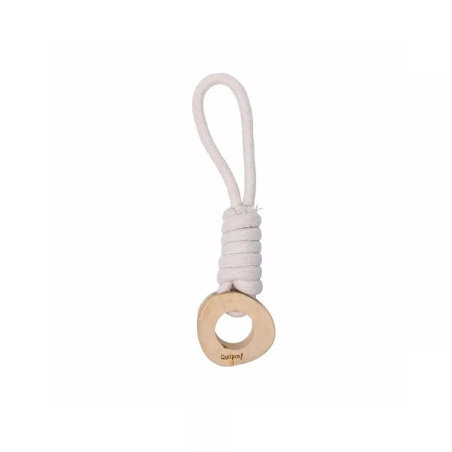 Natural Rope Dog Toy with Coffee Wood Ring Handle, 4x31 cm