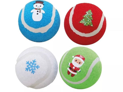 Žaislas šunims kalėdinis teniso kamuoliukas, 6,5 cm