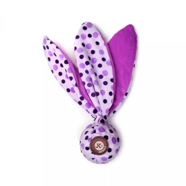 Purple Dog Ball Toy with Plush Ears, 25 cm