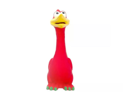 Red Latex Chicken Toy for Dogs, 20.5 cm