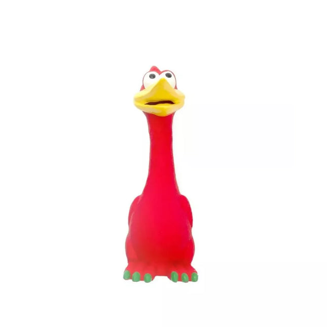Red Latex Chicken Toy for Dogs, 20.5 cm