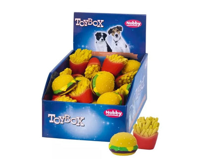 Žaislas šunims lateksinis burgeris/bulvytės fri, 6-7,5 cm