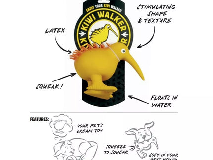 Latex Squeaky Kiwi Dog Toy, Orange, 8.5 cm, S