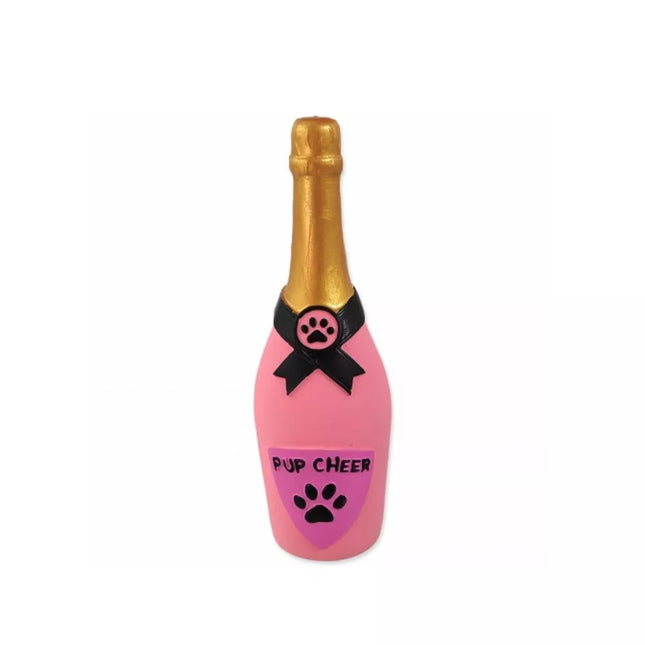Dog toy latex champagne bottle, 16.5 cm