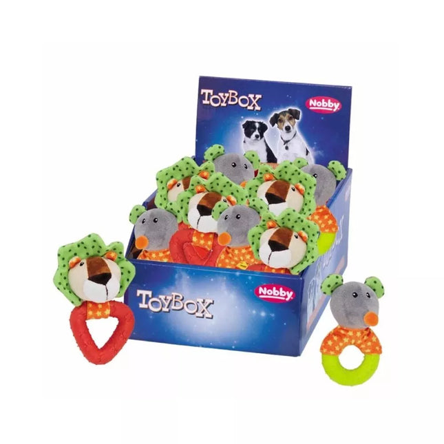 Plush Dog Toy with Rubber Detail (Lion, Mouse), 12+15 cm