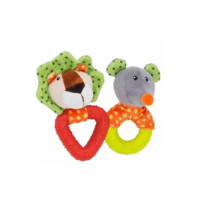 Plush Dog Toy with Rubber Detail (Lion, Mouse), 12+15 cm