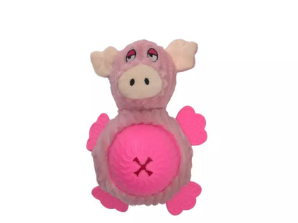 Plush Piglet Dog Toy with Treat Ball